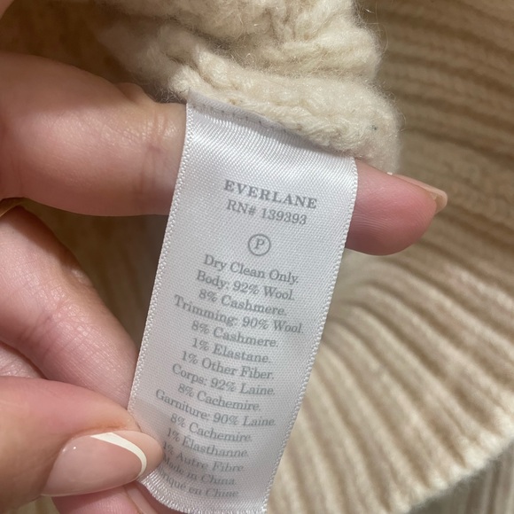 Everlane Cream Chunky Knit Sweater Wool Cashmere XS - Picture 9 of 9